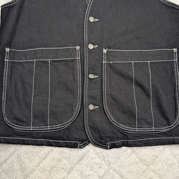 Vintage JNCO Vest Jacket Mens M Black Denim Streetwear Skater Baggy 90s Utility - Picture 3 of 9